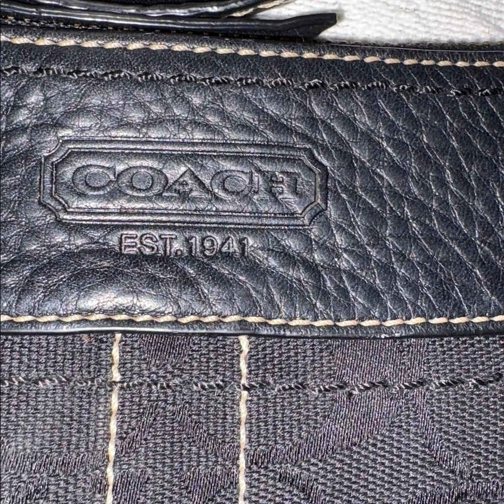 BNWOT Coach Black Leather/Canvas Crossbody Bag